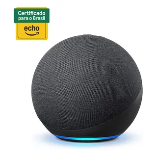Smart Speaker Echo 4ÂȘ Geração Com Alexa Preta Amazon 127/220v Smart Speaker Echo 4ÂȘ Geração Com Alexa Preta Amazon 127/220v