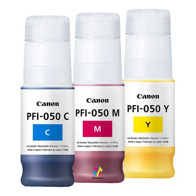 Kit 3 Tintas Originales Canon Pfi-050 C, M, Y Plotter Tc-20 C M Y Y