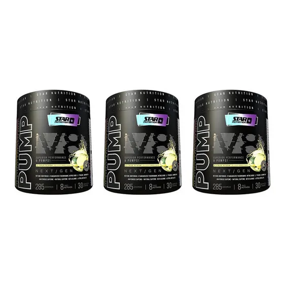 Pre Entreno Pump V8 Next Gen Star Nutrition 285 Gr X 3 Un