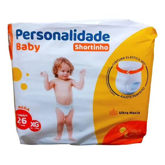 Fralda Descartável Personalidade Baby Shortinho Ultra Macia