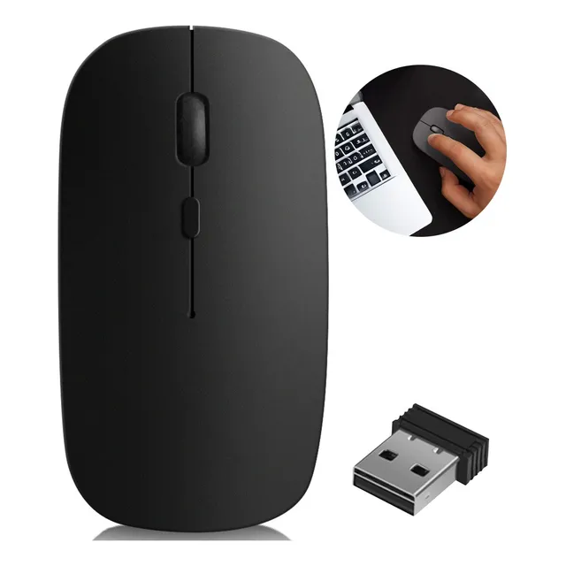 Mouse Inalambrico Portatil Recargable Ratón Silencioso 2.4g