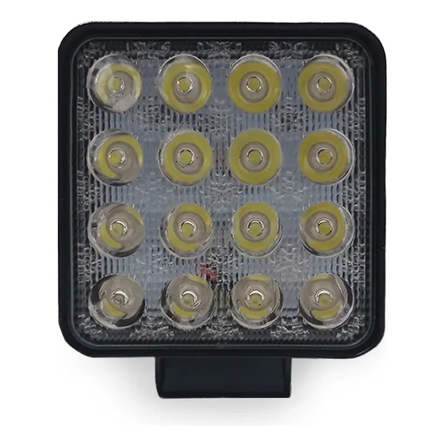 Faro Cuadrado Pesado 16 Led 48w 12/24v Auto Camión Bus