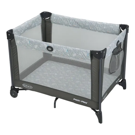 Cuna Corral Graco Pack'n Play Plegable Para Bebé Sin Mudador Gris Jirafas Cebras Leones Tortugas