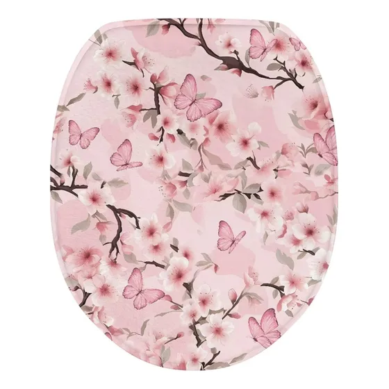 Funda De Tapa De Inodoro Flashideas Flor De Cerezo Rosa Color