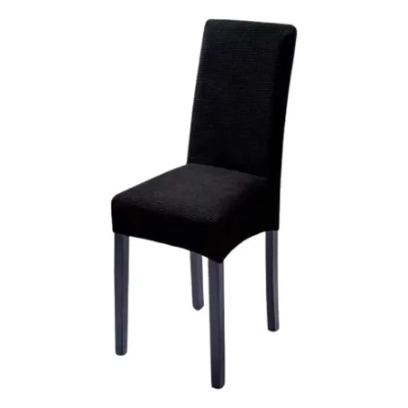 Pack 6 Funda De Silla Comedor Casa Spandex Premium Colores Color Negro Diseño De La Tela Lisa