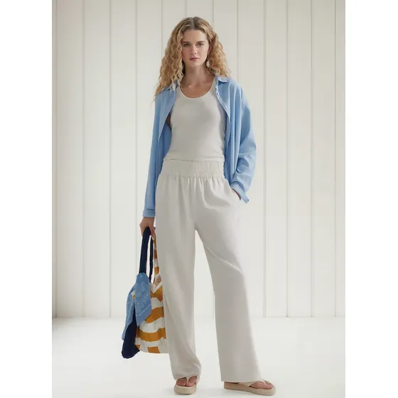 Calça Feminina Cintura Ata Com Linho Hering