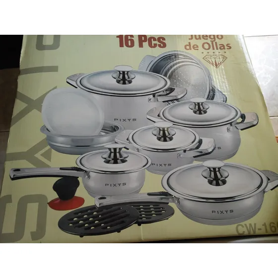 Ollas Pixys 16 Pzs Acero Inox. Triple Fondo
