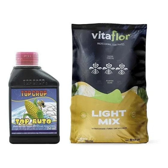 Sustrato Vitaflor 50lt Terrafertil Top Crop Auto 250ml Grow