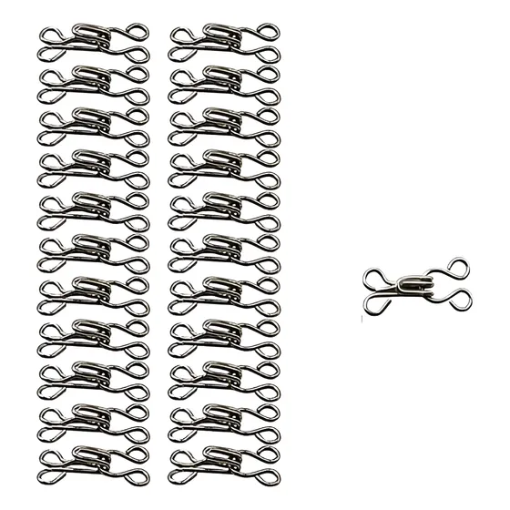 Colchete Gancho Para Roupa Niquelado 15mm Com 24 Unidades