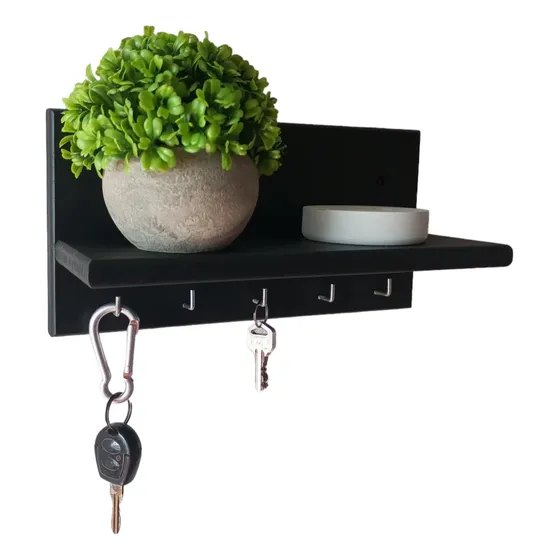 Repisa Porta Llaves Minimalista De Madera
