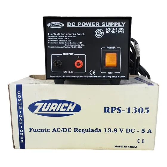 Fuente Ac/dc Fija 13,8vdc Zurich 2,0/5,0a. Entrada 220vca.