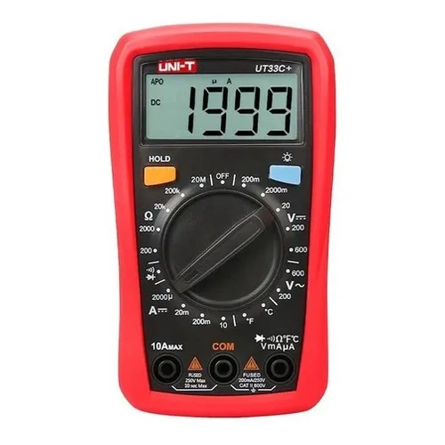 Multímetro digital UNI-T UT33C+ 600V AC/DC medición de temperatura CAT II 600V