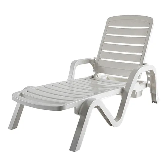 Reposera Toronto Plastica Resistente Jardin Piscina Color Gris Grafito Garden Life