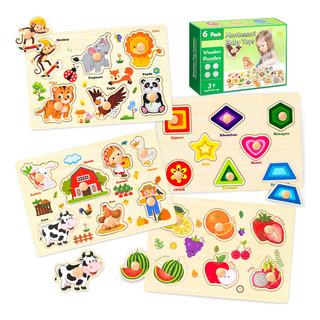 Rompecabezas De Madera Montessori Para Niños Pequeños 4u Rompecabezas De Madera Montessori Para Niños Pequeños 4u