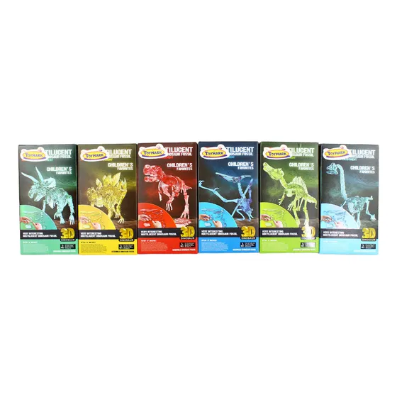 Set 6 Dinosaurio Fosil Armable Fluorescente Juguete Didactic