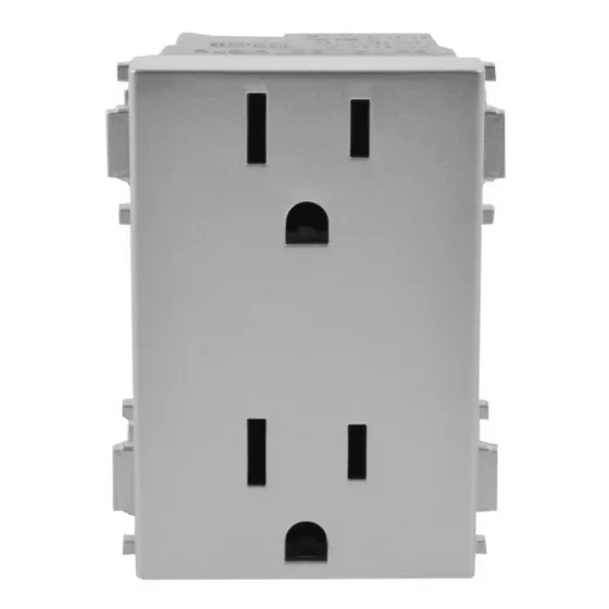 Contacto Duplex Enchufe 110v Color Silver Gris 3pz Pack 