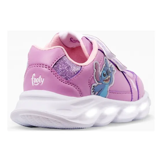 Zapatilla Stitch Flower Lila Con Luz Al Pisar (25-30)