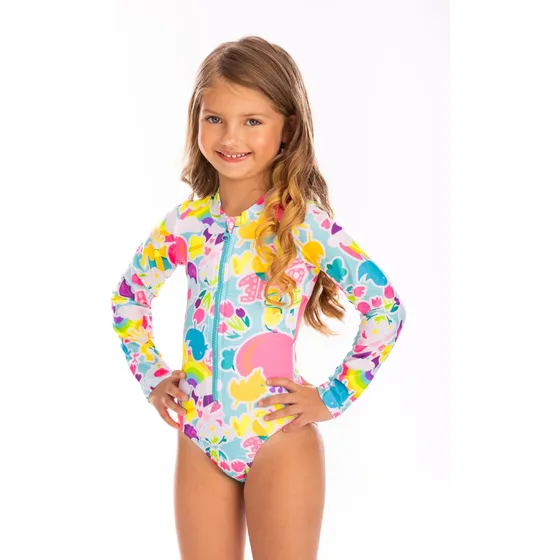 Vestido De Baño Niña Amor Canelo Traje Entero