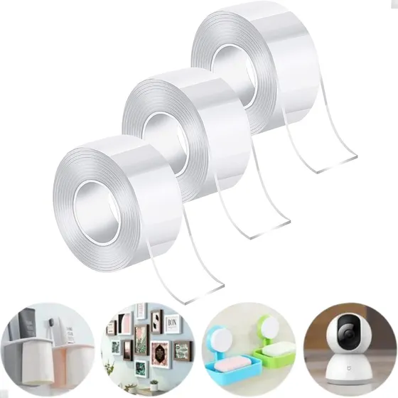 Kit 3 Fita Dupla Face Adesiva Nano Super Extra Forte Lavavel