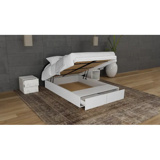 Base Cama Baul Matrimonial Madera Abatible Plegable Amanta