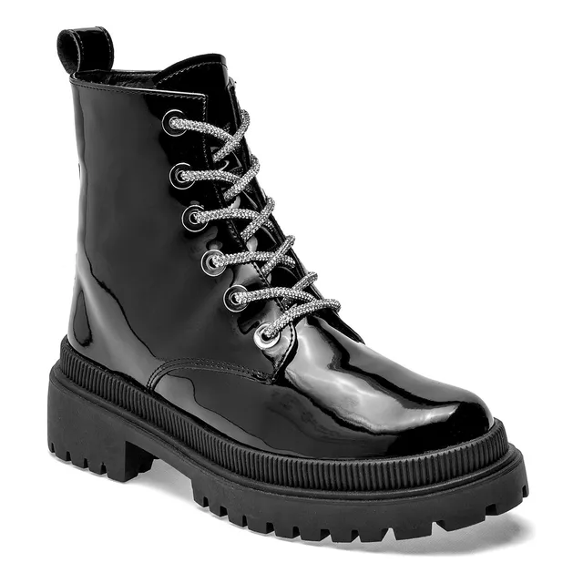 Fashion Botín Para Mujer Negro Charol, Cód 128955-e