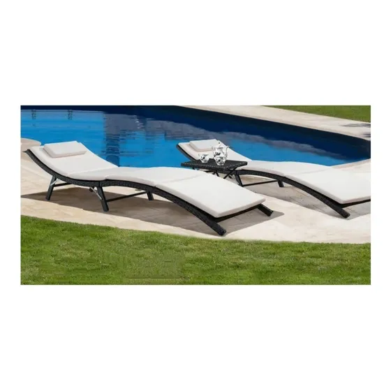 Juego 2 Tumbonas Sunlounger + Mesa Central 