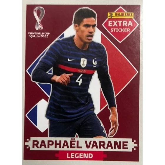 Lamina Base Extra Legend Raphael Varane Panini Qatar 2022
