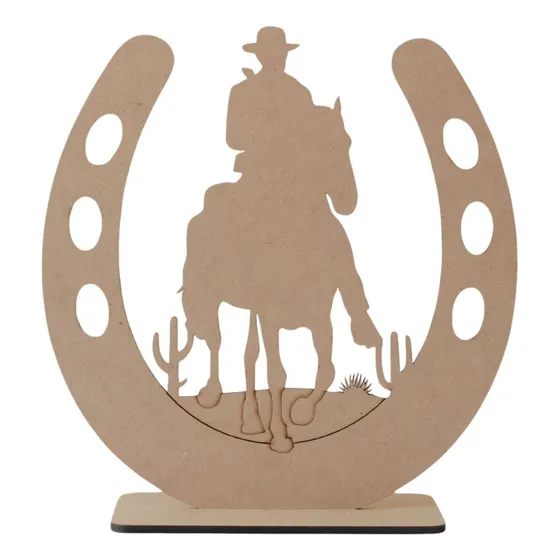 10 Centros De Mesa Vaqueros De Madera Mdf 25 Cm