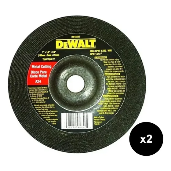 Disco Dewalt Corte Metal 7x1/8x7/8 X2unidades