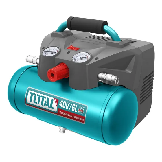 Compresor Aire Total 6lts 40v - Funciona Con 2 Baterías 20v