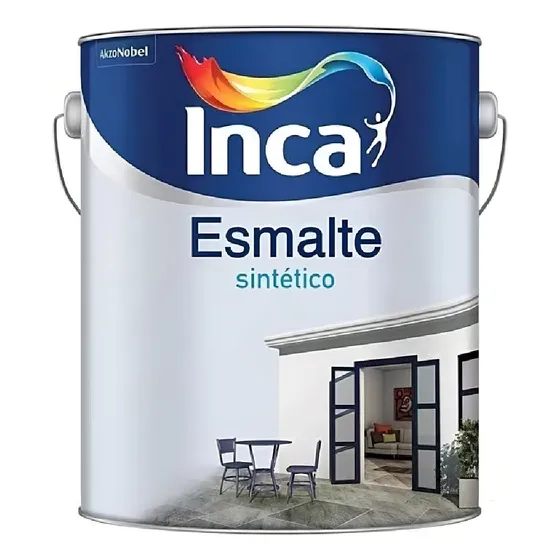 Pintura Esmalte Para Maderas Metales Inca 4 Litros - Color: Grafito Gris Oscuro 