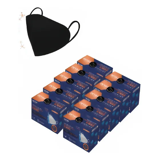 Mascarillas Kn95, Nanotecnología, 10 Cajas (100 Un) Colors Color Negro