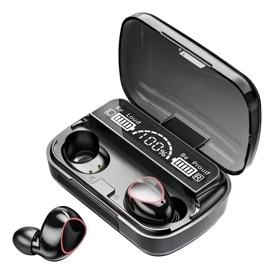 Fone Bluetooth M10 Preto Sem Fio Visor Digital Compatível Android iPhone