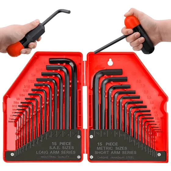 Set Juego De Llaves Allen Hexagonales Herramientas 30 Piezas