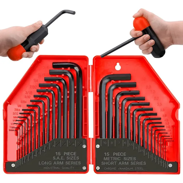 Set Juego De Llaves Allen Hexagonales Herramientas 30 Piezas