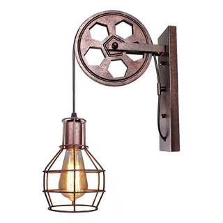 De Polea Elevadora De Lámpara De Pared Industrial Rústica De Polea Elevadora De Lámpara De Pared Industrial Rústica