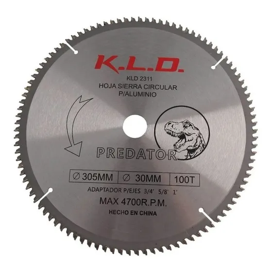 Hoja Sierra Disco Circular Madera Aluminio 305 Mm X 30 Mm Cu