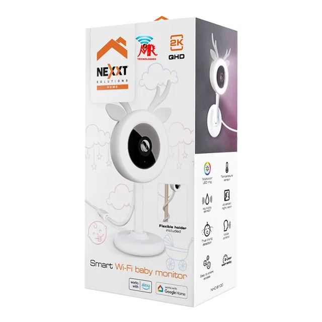 Camara Inteligente Wi-fi Para Bebé Nexxt Nhc-b100 Color Blanco