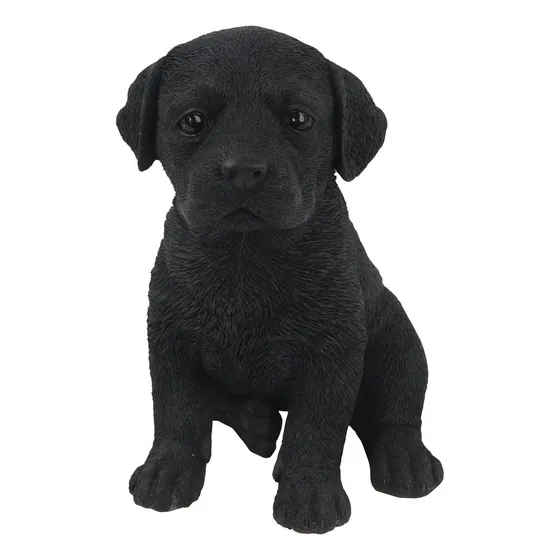 I Line Labrador Puppy Regalo Estatua Negro