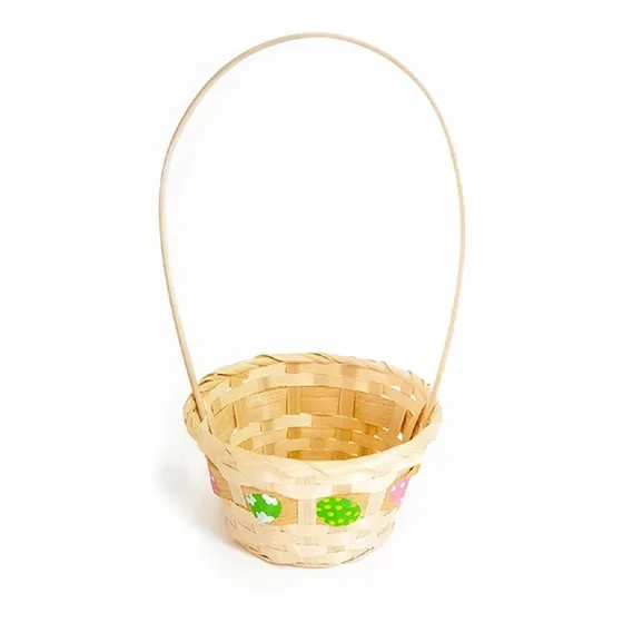 Canasto Conejo De Pascua Bambú Grande X 3 Cotillón Activarte