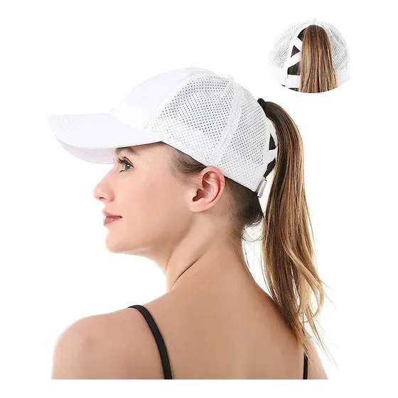 Boné De Beisebol Com Rabo De Cavalo, Chapéu Feminino Ajustáv