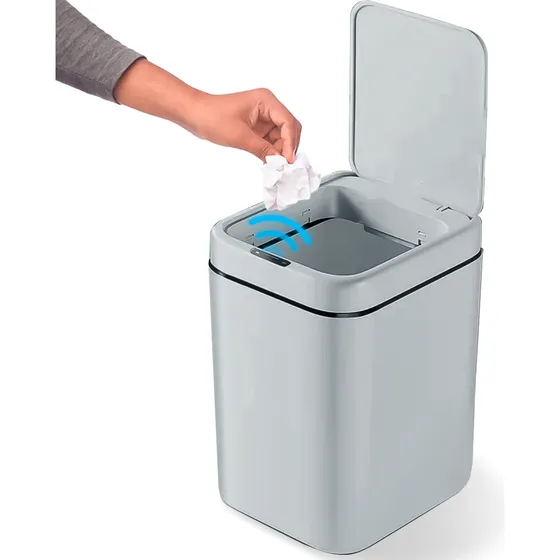 Lixeira Inteligente 20 Litros Estocasa Sensor Automático Banheiro Cozinha Cor Cinza
