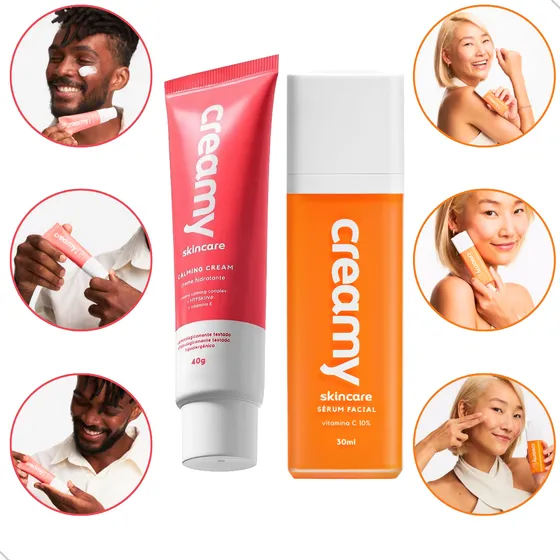 Kit Hidratante Calmante Creamy + Vitamina C 10% Sérum Facial