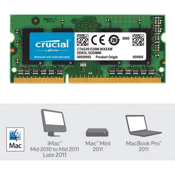 Memória RAM color verde 8GB 1 DDR3L 1600Mhz Crucial CT102464BF160B
