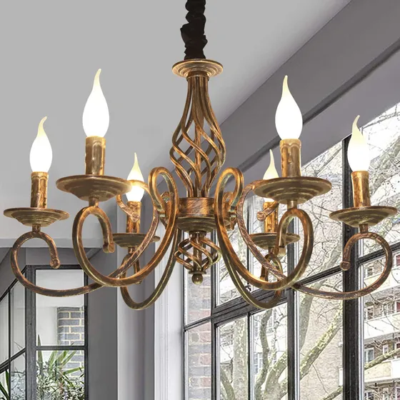 Lamparas Colgantes Candelabros Rusticas Francés De 6 Luces