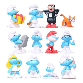 12 Mini Figuras Pitufos, Gargamel Y Azrael. 5 A 6 Cms. Smurf 12 Mini Figuras Pitufos, Gargamel Y Azrael. 5 A 6 Cms. Smurf