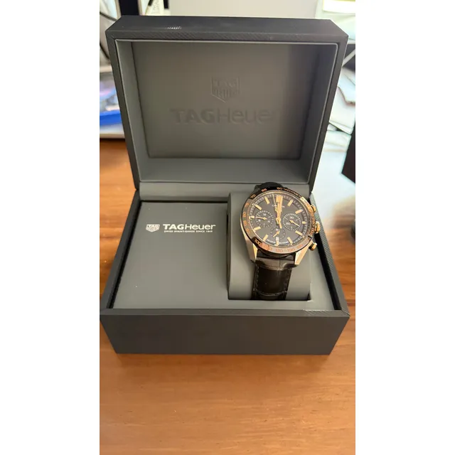 Reloj Tag Heuer Carrera Cbn2a5a.fc6481 Piel D Cocodrilo, Oro Negro Negro Negro