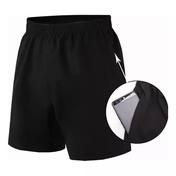 Short Cómodo Suelto Con Bolsas Ejercicio Correr Gym Hombre
