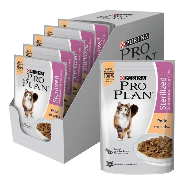 Pouch Pro Plan Gato Castrado 85g Pollo En Salsa (caja 15un)