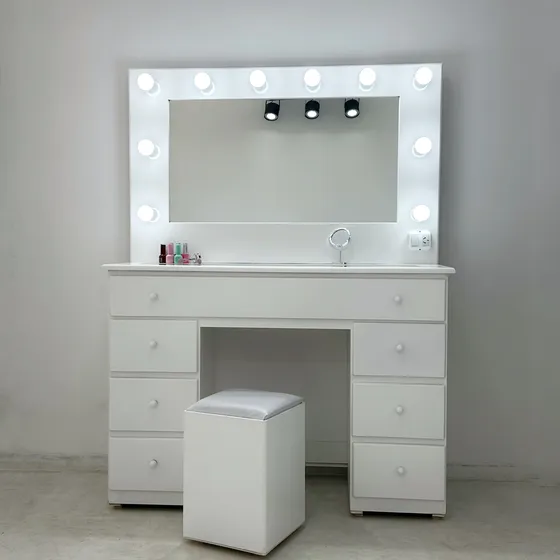 Mueble Para Maquillaje Espejo Hollywood Make Up 1.20m